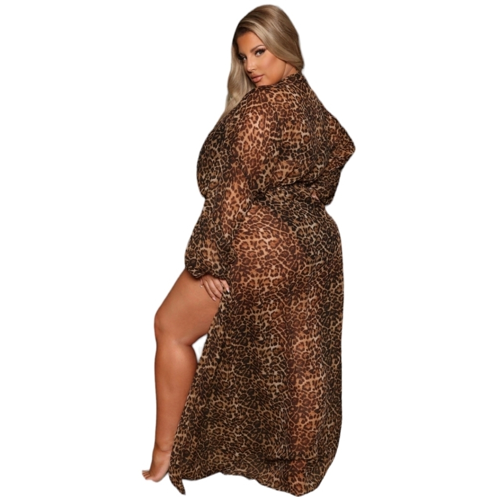 Fashion Nova Sheer Animal Print Cover Up - Picture 2 of 9
